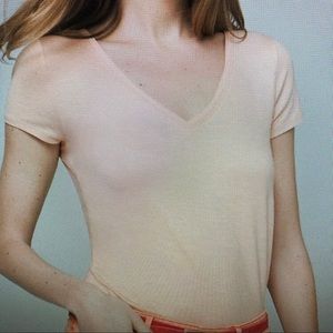 Pale Peach V-neck Tshirt